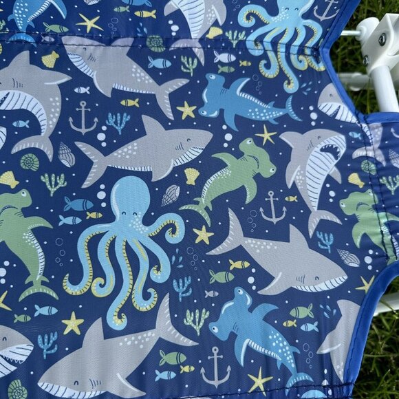 TOMMY BAHAMA Beach Chair 3-6 Years Sea Life Blue Foldable Umbrella Cup Holder - Picture 7 of 9